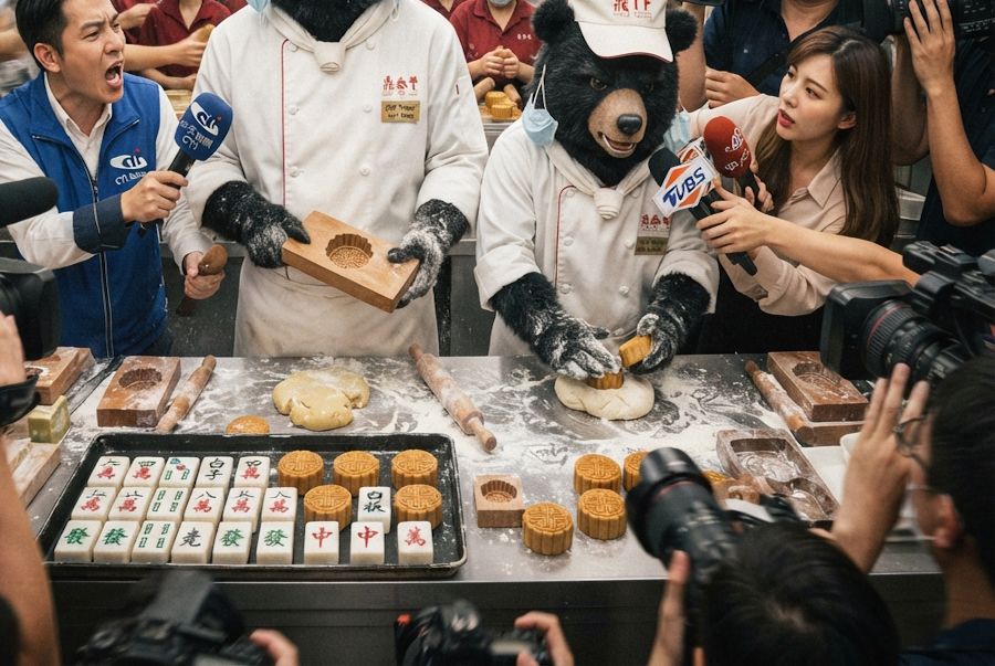 台灣黑熊群揪鼎泰豐聚會,台灣黑熊麻將激戰自摸發財,麻將戰局自摸九條,戴老花眼鏡認真打麻將,台灣熊愛打麻將,台灣黑熊打麻將,碰牌胡牌大三元,台灣黑熊圍觀湊一桌,聽牌摸牌洗牌打麻將,台灣黑熊中秋熊掌碰碰胡