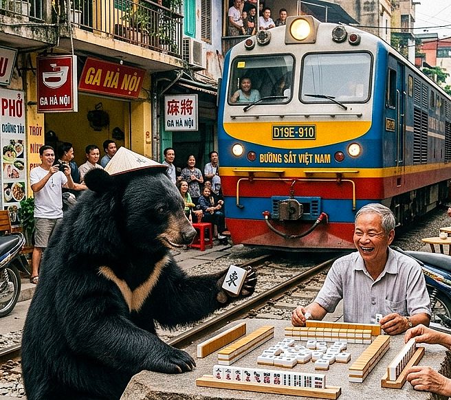 台灣黑熊,台灣熊愛打麻將,台灣黑熊打麻將,熊掌摸牌,國寶熊界雀聖,越南火車街打牌,熊界傳奇,河內火車街大塞車,跨國牌友會,河內火車街腎上腺素飆升中打麻將,河內火車咖啡街麻將大賽